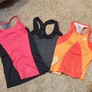 Nike and Adidas Women's Athletic Tank Tops - Pink, Black, Orange
